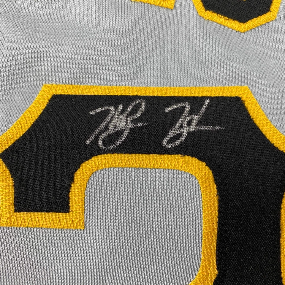 Autographed/Signed Ke'Bryan Hayes Pittsburgh Grey Baseball Jersey Beckett COA - Image 3 of 4