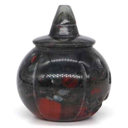 2.2" Halloween Gift Pumpkin Natural Gemstone Blood Stone Crystal Reiki Healing - Picture 7 of 8