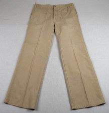 Vintage IZOD Lacoste Pants Size 18 70s Beige Straight Leg Blue Crocodile