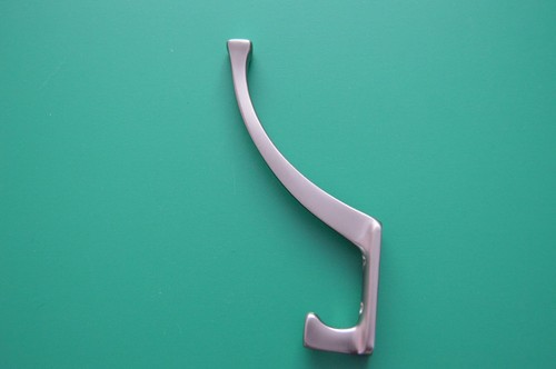 Hook, Clothing Hook, Hall Tree Hook, Arts and Craft, brushed Nickel Hook - Picture 2 of 3