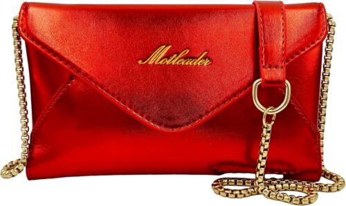 Evening Bag Envelope Clutch Purses Women Metallic Leather Crossbody Wedding Prom