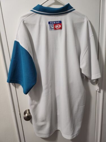 Seltenes Vintage NBA Rewind Detroit Kolben Poloshirt Rechtschreibung Herren XL - Bild 2 von 5