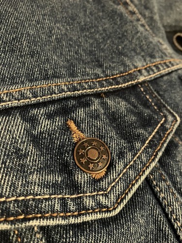 Jordache Workwear Men's Large Jean Jacket Blue Wash Denim - Picture 2 of 3