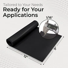 Neoprene Sheet 1/16 x 9 x 12 in 60A Rubber Strip Mat Gasket Material Made in USA