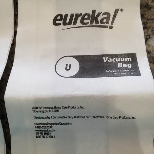 EUREKA VACUUM BAGS SIZE U FOR MODELS 7600 7700 7900 OPEN PACK WITH 2 BAGS 54310C - Picture 4 of 10