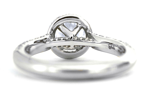 14k White Gold 1.5 ctw Sparkling Diamond Halo Engagement Ring GIA Certified Sz 6 - Picture 5 of 12