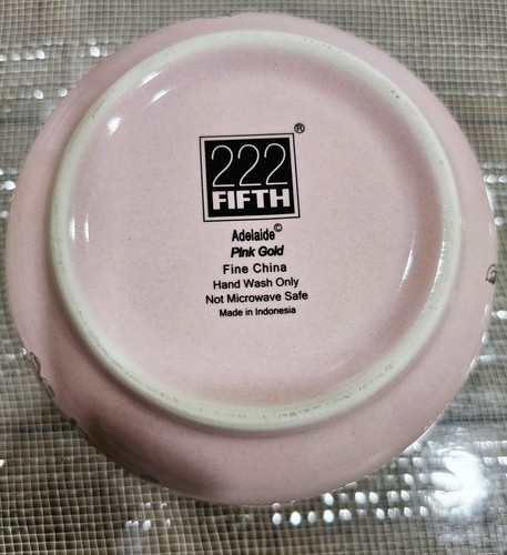 222 Fifth Adelaide Yellow Set of 4 Cereal Bowls 5.5" Floral, Birds - NEW - Picture 9 of 12