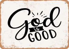 METAL SIGN - God is Good - Vintage Look Sign