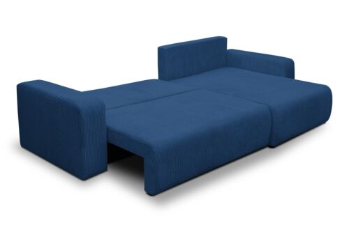 Ecksofa mit Schlaffunktion und Bettkasten Cord-Stoff Schlafsofa Eckcouch Luna XL - Bild 22 von 56