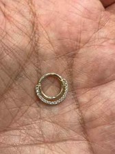 Double Hoop Nose Ring Jewelry Septum Clicker with Natural Diamond 14k Solid Gold