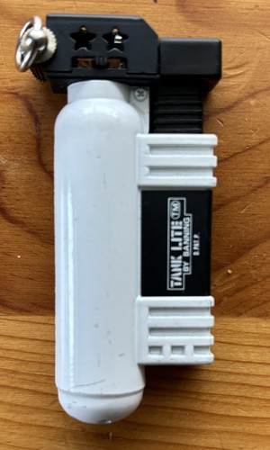 Vintage Working/Tested Adjustable White Tank Lite by Banning Lighter & Keychain