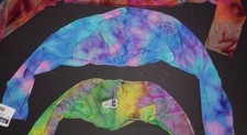 NWOT Tie Dye Spandex Dance Shrug Small adult periwinkle bl Great streetwear item