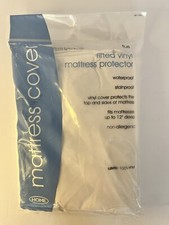 HOME Waterproof Fitted Vinyl Mattress Protector For Full Size Bed 12" Deep