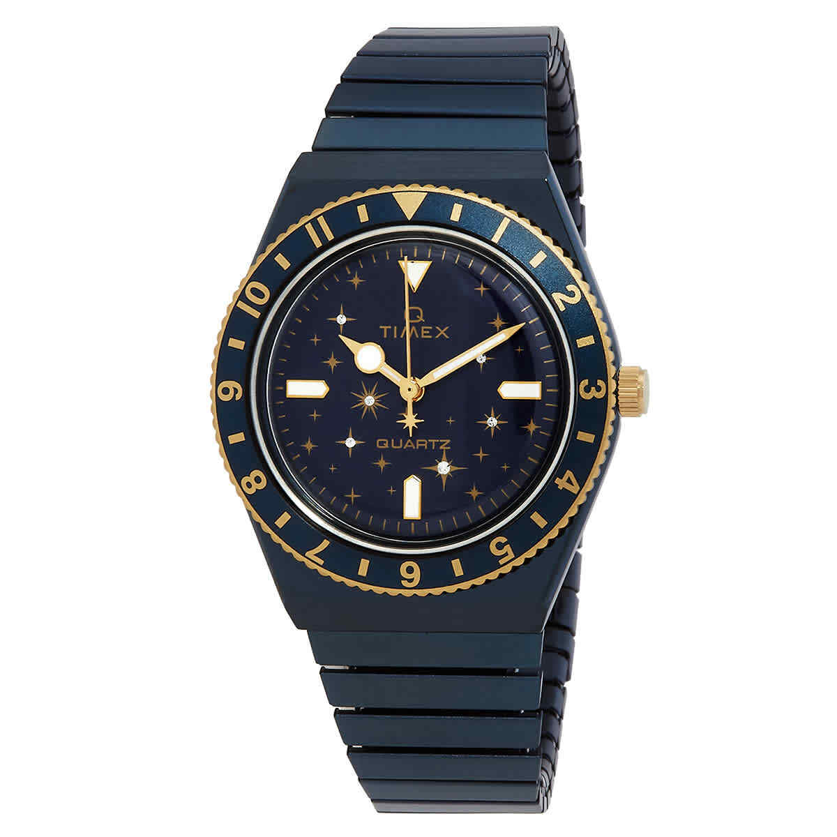 Женские часы Timex Q Celestial Quartz с синим циферблатом TW2V53500