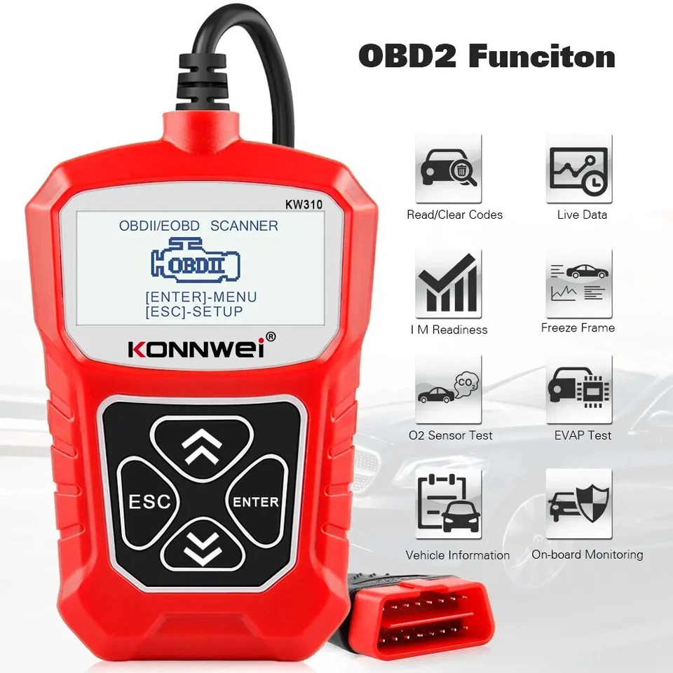 KONNWEI KW310 Comprobación de fallas del motor OBD2 lector de códigos escáner de automóvil herramienta de diagnóstico Foto 2 de 4