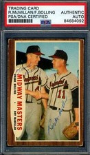 Frank Bolling Roy McMillan PSA DNA Signed 1962 Topps Midway Masters Autograph