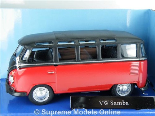 VOLKSWAGEN T1 SAMBA BUS VAN 1/43RD SCALE RED/BLACK COLOUR EXAMPLE BXD T3412Z(=) - Picture 2 of 4