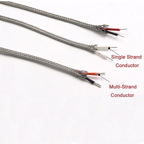 K-Type Stainless Steel Shield Thermocouple Wire Fiberglass Insulation Cable Wire - Picture 2 of 5