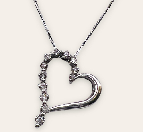 .18ct Natural Diamond 10k White Gold Diamond Pendant with Chain 20" - Picture 2 of 15