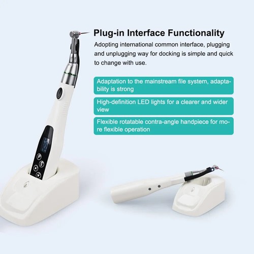 Motore Endo LED Dentale Wireless 16:1 Contra Angolo Manipolo Trattamento Canali Radici - Foto 4 di 17