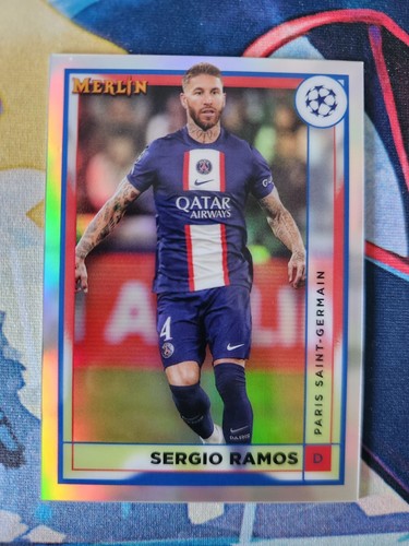 Topps Merlin Sergio Ramos Refractor - PSG - Chrome Champions League 2022/23 - Picture 1 of 2