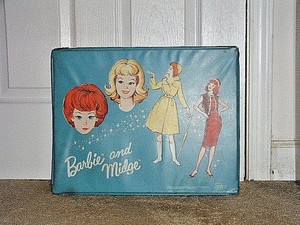 Pre-Owned-Vintage-Mattel-1964-Barbie-amp-Midge-Case-amp-Doll-Lot