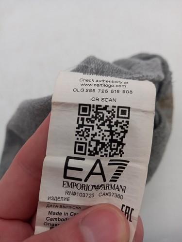 Emporio Armani EA7 Mens Size S EU Size 5 Grey Crewneck Sweater Long Sleeve - Picture 8 of 8