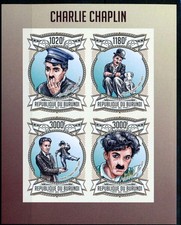 BURUNDI 2013 MNH Imperf 4v SS, Charlie Chaplin, Actor, Comedian, Dog  