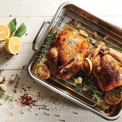 Durable 16.5-Inch Roasting Pan with Riveted Handles – Perfect for Holiday Feasts - Picture 4 of 8