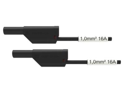 VSFK 8500 / SIL1 / 100 / SW Messleitung 16A 4mm Bananenstecker-4mm Bananenstecke