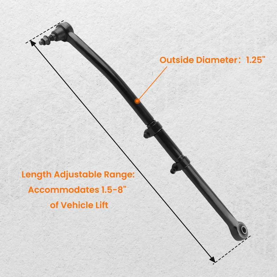 Adjustable Front Track Bar 1.5-8" Lift for Ford F250 F350 Super Duty 2017-22 4WD - Image 3 of 4