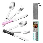 HAUSHOF 2-Pack 4-in-1 Camping Utensils Travel Utensil Set for Hiking Barbecue