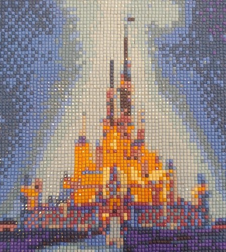 Completed Diamond dotz painting finished Disney Castle Disneyland 10" X 14" dots - Picture 3 of 7