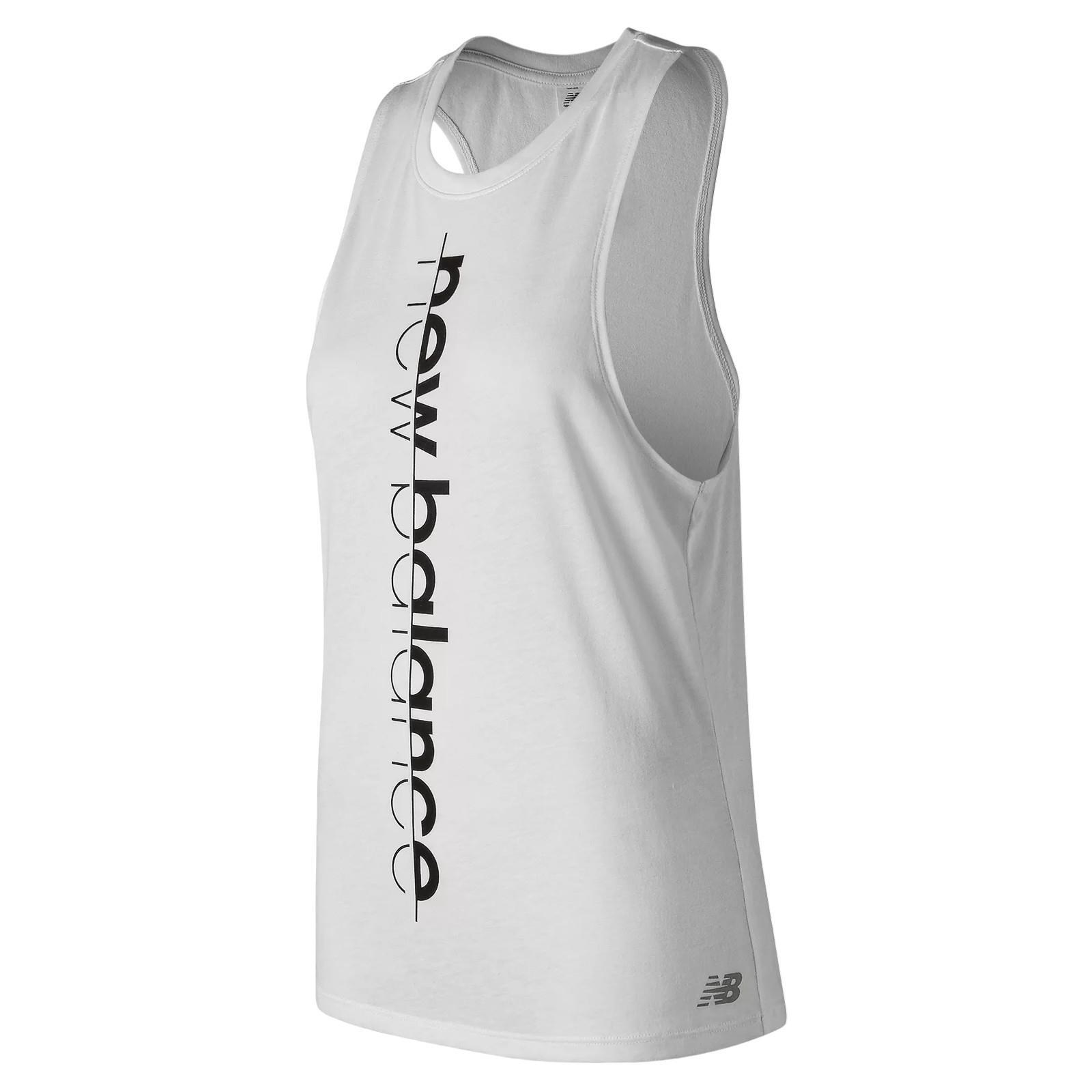NEW BALANCE WOMEN'S RELENTLESS TANK TOP VEST WHITE TRAINING FITNESS WORKOUT YOGA