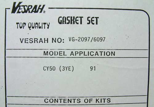 VESRAH COMPLETE Full Gasket set kit Yamaha CY50 JOG (3YE) CY 50 1991 VG-2097 - Picture 4 of 7