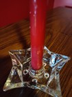 one Vintage Clear Glass Point Star Shaped Tapered Candle Holder — photo 2