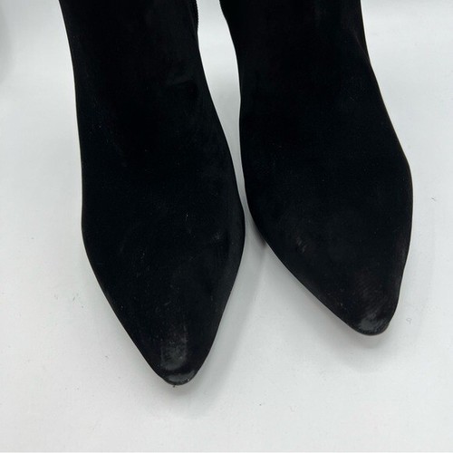 Vizzano Black Suede/Velvet Ankle Bootie Size 8 Pointed Toe, Stiletto Heel - Picture 5 of 9