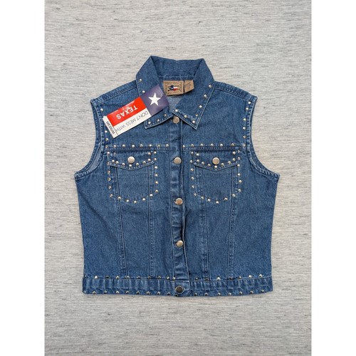 Don't Mess With Texas Jeansweste Nieten Western ärmellos Jeansjacke M