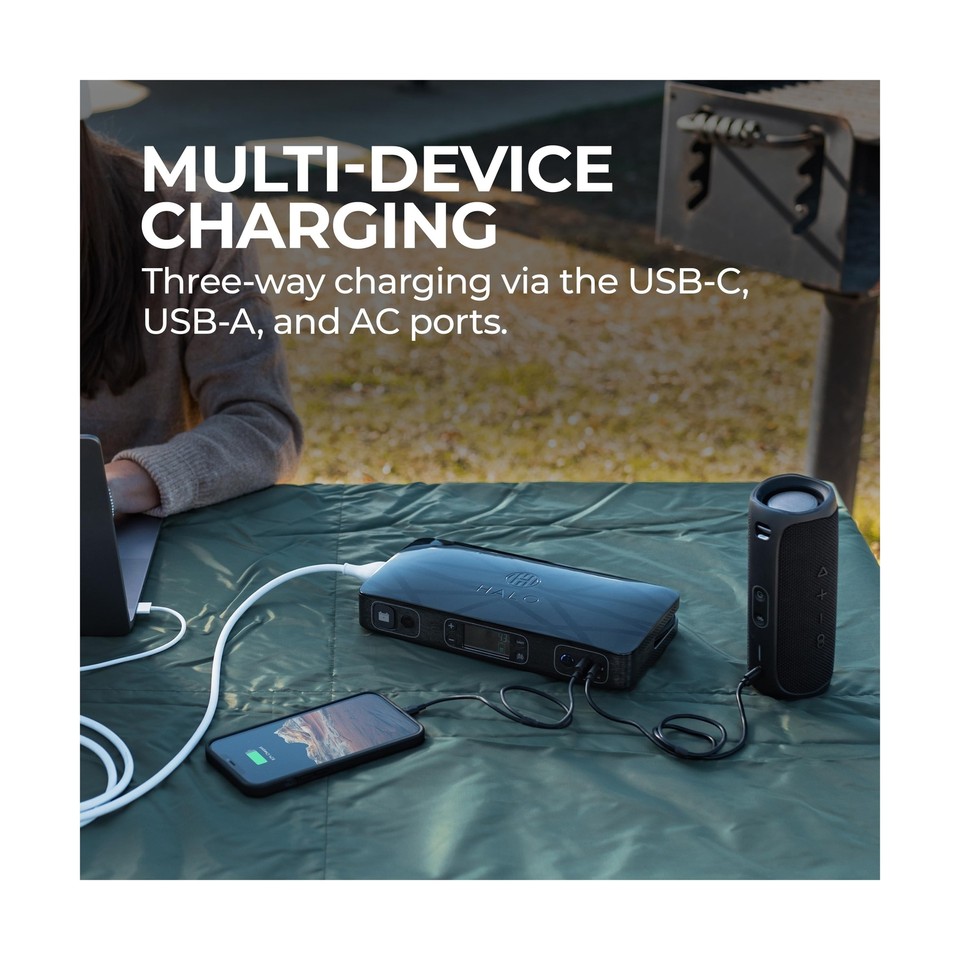 HALO Bolt Ultimate 2.0, Portable Vehicle Jump Starter with Air