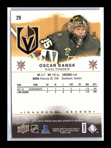 *Pick Your Card* 2017-18 Upper Deck Vegas Golden Knights Inaugural Season - Picture 63 of 107