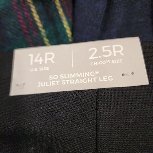 Chico's aso Slimming Juliet straight leg pull on pants black 14 NWT Dressy - Picture 4 of 5