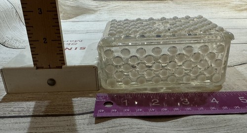 Vintage White Opalescent Hobnail Jewelry Box Trinket Tray Keepsake EXCELLENT - Picture 2 of 6