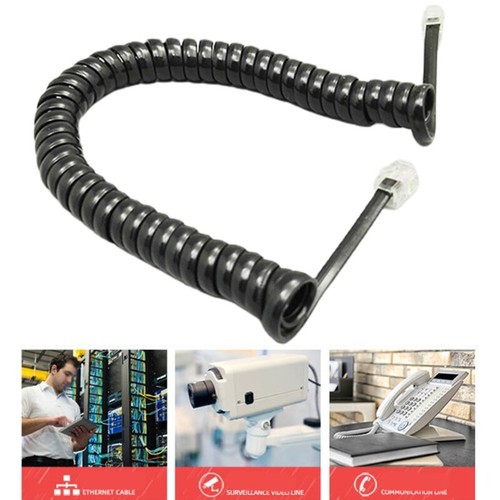 RJ9 Telephone Handset Cord for Telephone/Handset Black/ Red /White Curly 1.85m - Zdjęcie 2 z 10