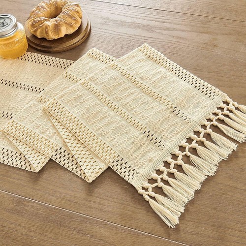 Nappa cotone e lino nappa runner cotone jacquard takecloth tavolo fl ≌ - Foto 12 di 22