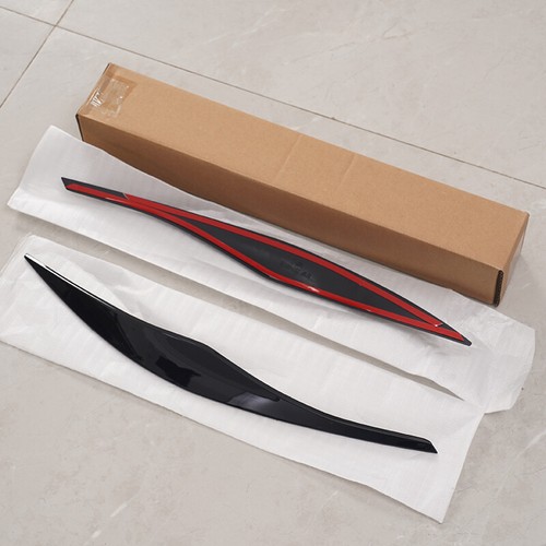Headlight Eyelid Eyebrow Cover For BMW E90 E91 328i 335i 2009-2012 Gloss black . - Picture 6 of 10