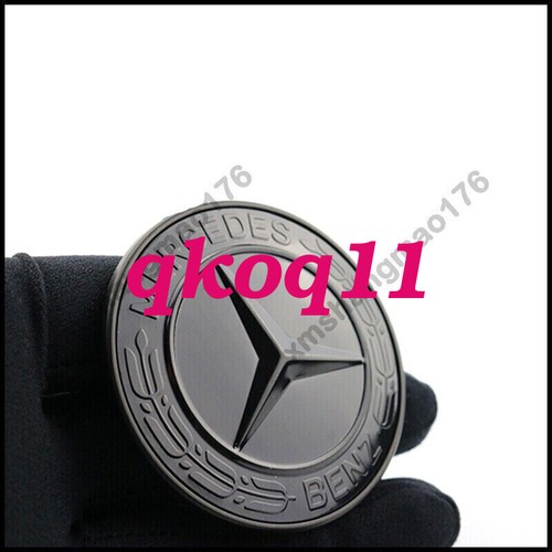 Insignia de corona de laurel AMG emblema de pasta de capó delantero plano negro brillante para Mercedes - Imagen 7 de 7