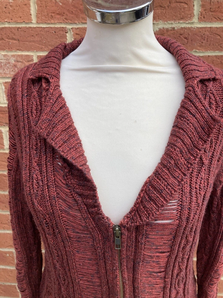 Rodarte + Ceremonia de Apertura | Cárdigan Tejido Cable Suelto Terracota Borgoña XS Foto 2 de 4