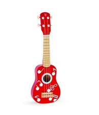 Hape Kid's Wooden Toy Ukulele in RED L: 21.1, W: 2.6, H: 6.9 inch