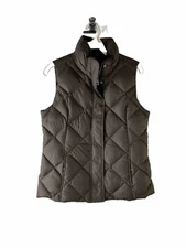 Eddie Bauer 700 Down Fill Puffer Vest Jacket Brown Womens Small