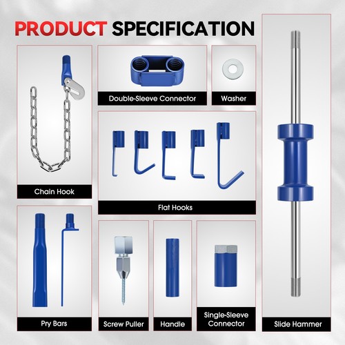 Dent Puller Kit, 13 lbs 14-in-1 Slide Hammer Dent Removal Kit, Heavy-Duty Auto Body Truck Repair Automotive Damage Remover Tool Repair Frame with Carrying Case, Extension Rod, Non-Slip Handle Dent Puller Kit, 13 lbs 14-in-1 Slide Hammer Dent Removal Kit, Heavy-Duty Auto Body Truck Repair Automotive Damage Remover Tool Repair Frame with Carrying Case, Extension Rod, Non-Slip Handle
